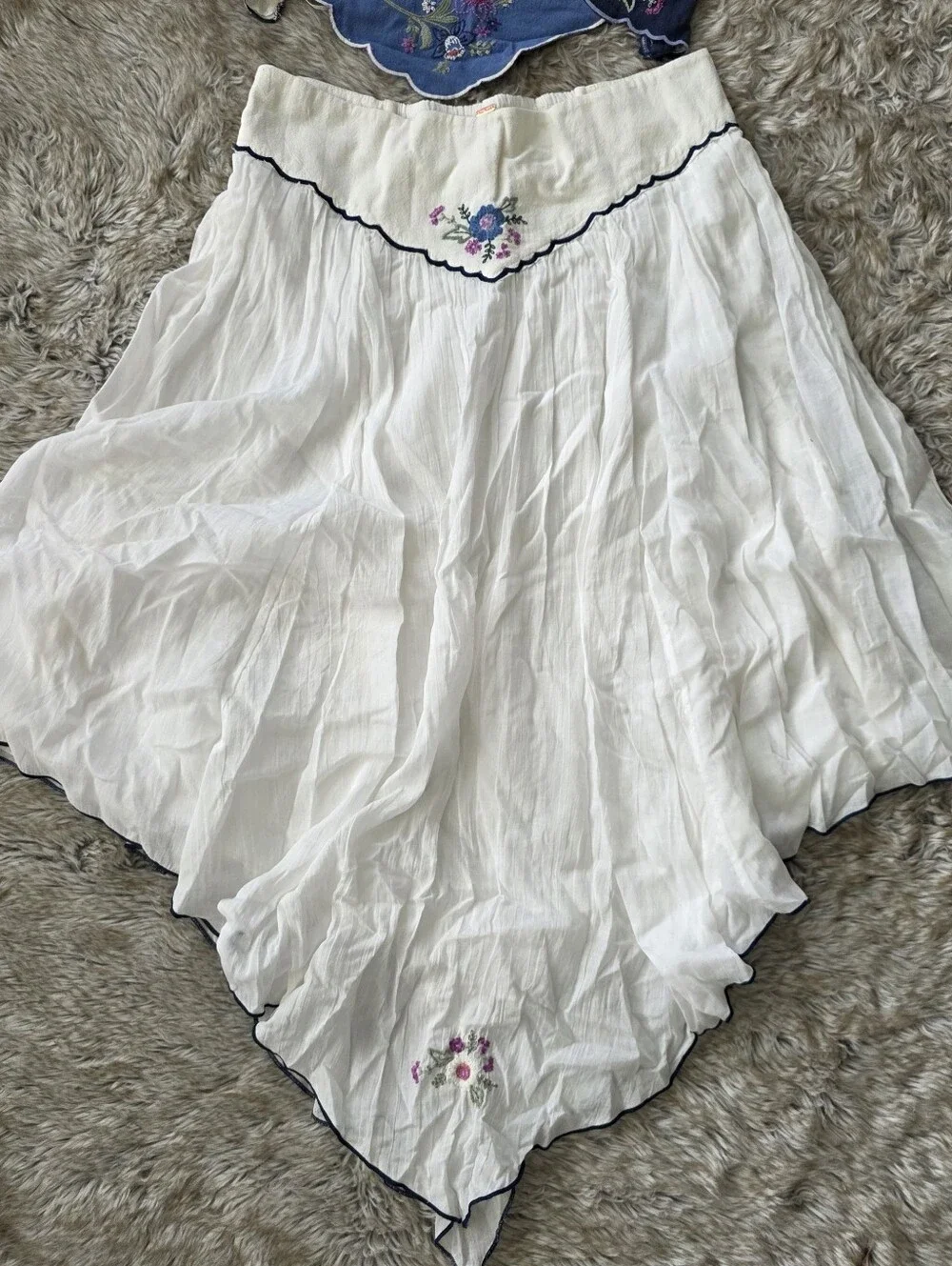 Free People Sacred Heart Midi Skirt Set Egret Combo Ivory Women's Size Small